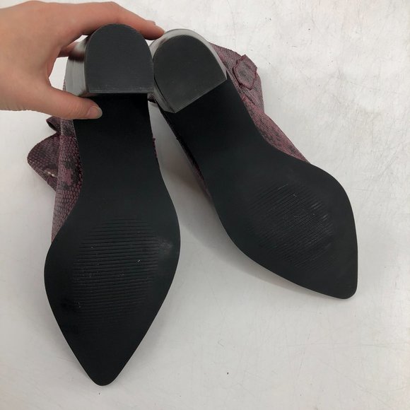 Steve Madden NWOT Zora Maroon snakeskin heeled western ankle boots size 10 - Picture 6 of 14